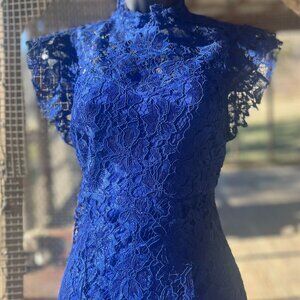 Fabulous  ROYAL Blue Lace Mermaid Dress  Valentine's Prom Wedding Dress Sz 4
